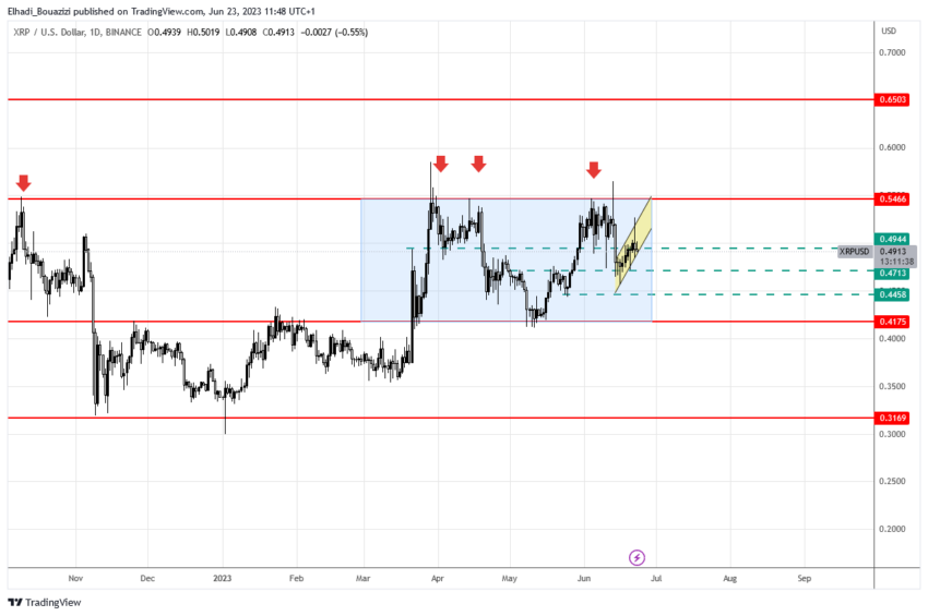 الرسم البياني اليومي لسعر عملة XRP