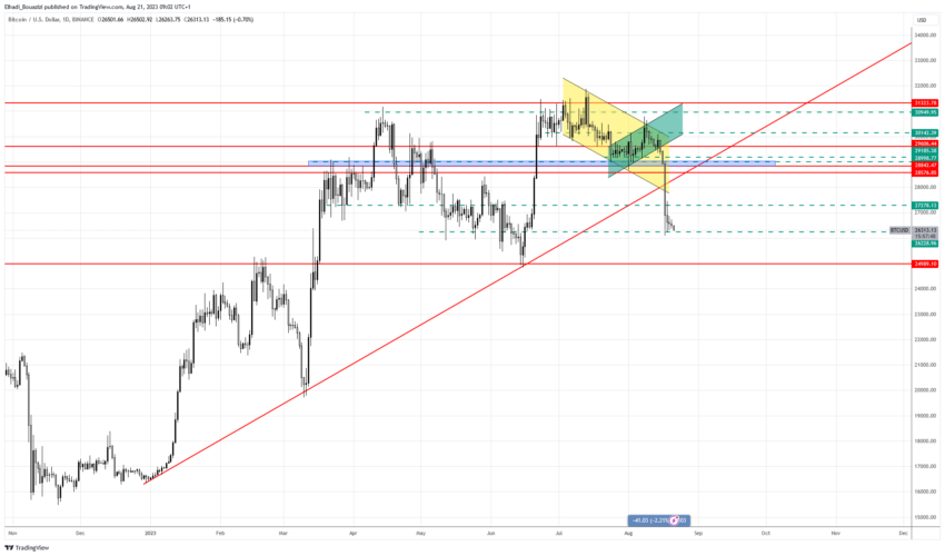 الرسم البياني اليومي لسعر البيتكوين ا