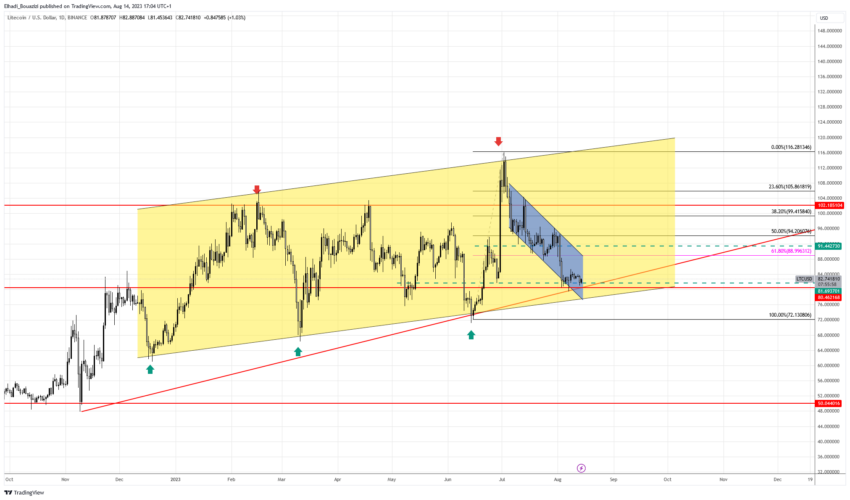 الرسم البياني اليومي لسعر سعر لايتكوين LTC