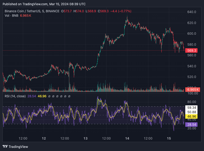 عملة عملة بينانس (BNB) في آخر أسبوع