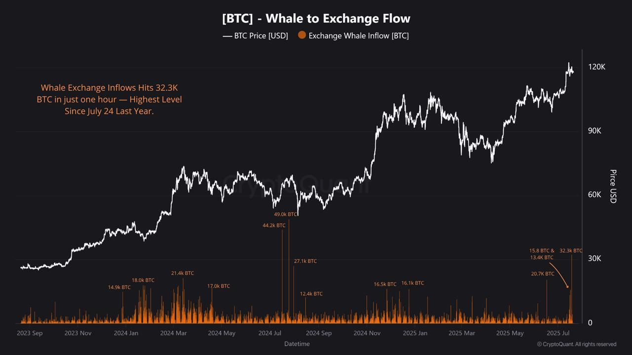نسبة حيتان بيتكوين إلى البورصات، CryptoQuant